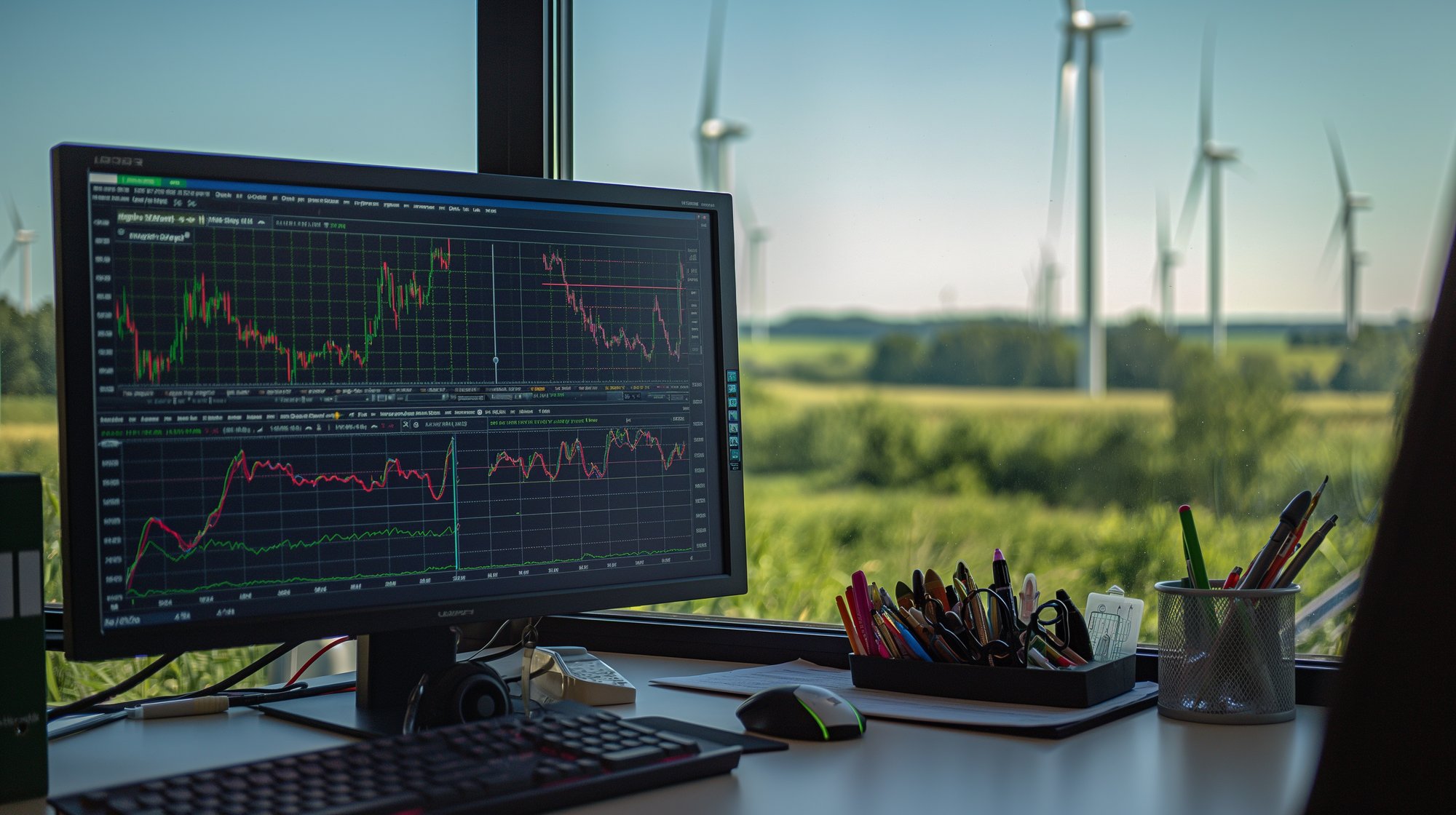 Energy data dashboard on a computer screen